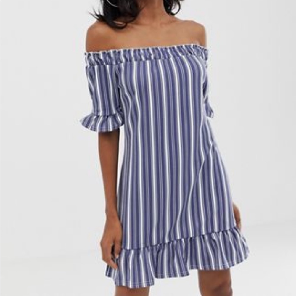 Prettylittlething off shoulder dress